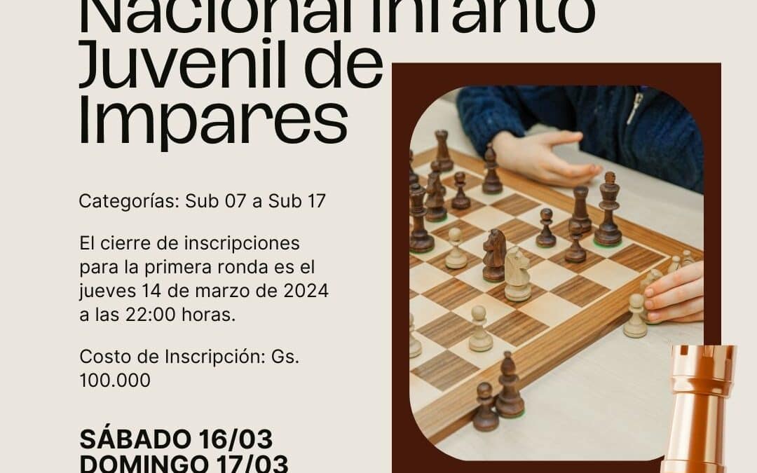 INVITACIÓN AL CAMPEONATO NACIONAL INFANTO JUVENIL DE IMPARES